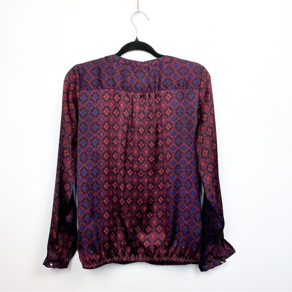 The Limited Silky Style Long Sleeve Red & Blue Ladies Blouse - Picture 8 of 9
